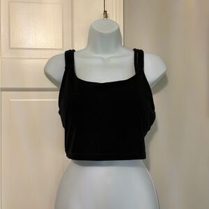 Black Cropped Tank Top with Wide Straps - Classic Everyday Crop